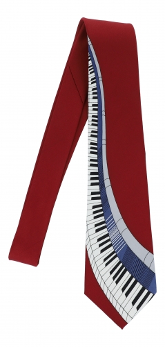 Tie, curved keyboard - instruments / design: keyboard - color: burgundy
