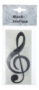 Violinschlüssel-Sticker in schwarz, silber oder gold