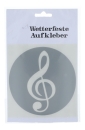 runde Violinschlüssel-Sticker in schwarz, silber, gold oder weiß