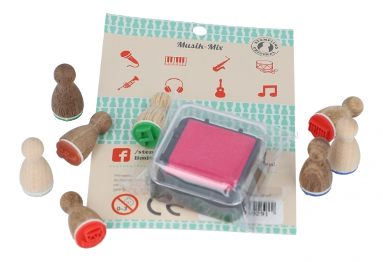 Mini music mix stamp set
