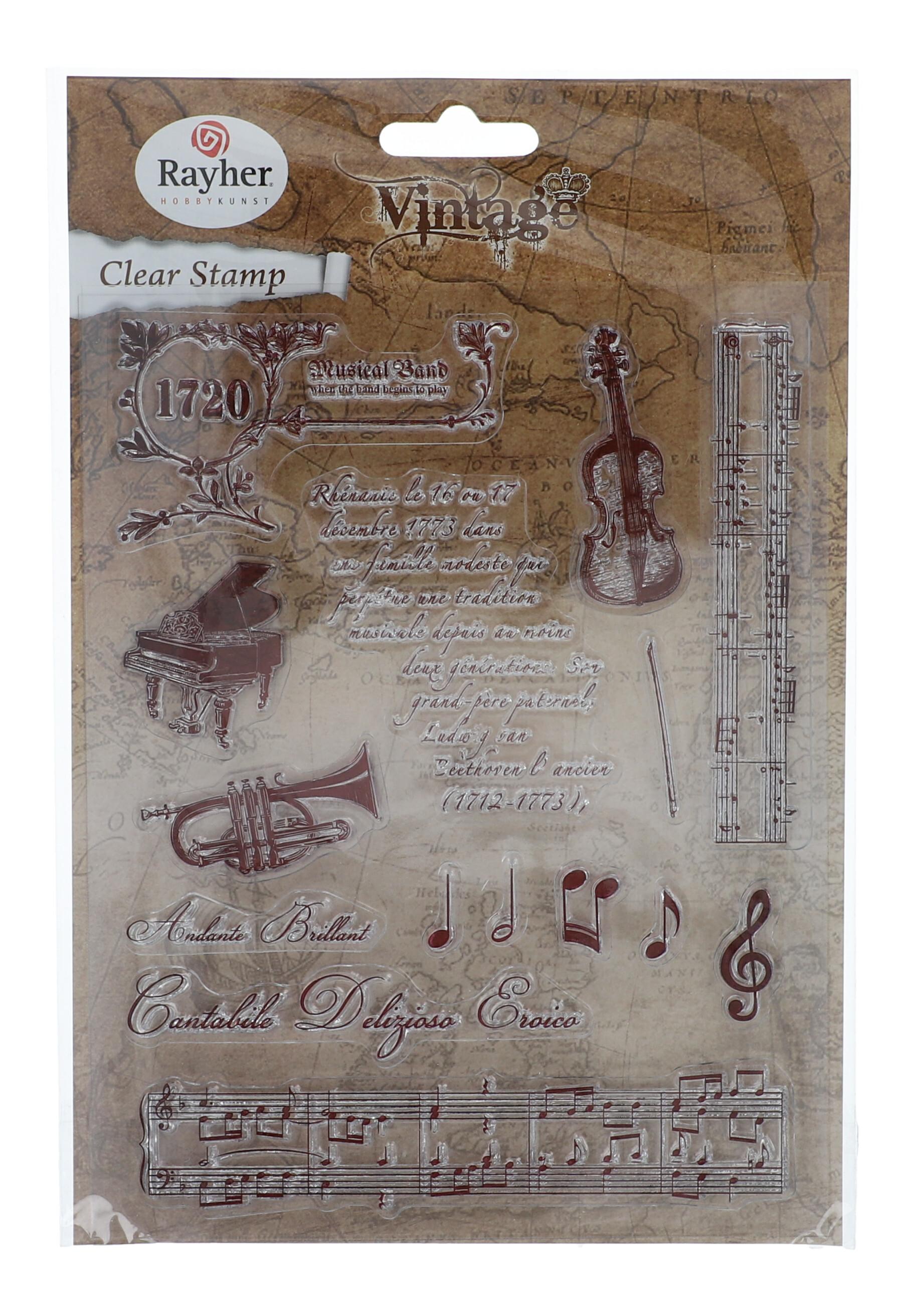 Clear Stamps Vintage Music