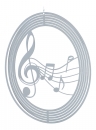 Edelstahl-Windspiel Violinschlüssel und Noten