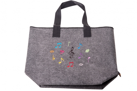 Felt bag mixed notes with zip, colored