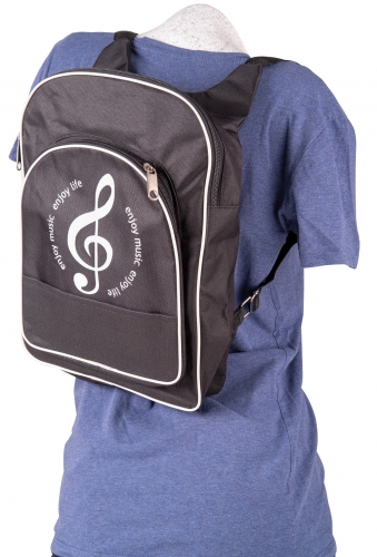 Youth backpack black, treble clef