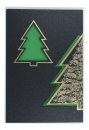 Christmas card with gold-colored embossing, green-gold insert