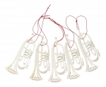 Pendant made of natural poplar wood - instruments / design: fluegel horn, 5 pieces per motif