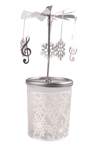 Tea light holder with carousel - motif: snowflake