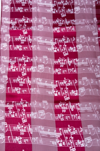 Scarf note lines, scarf with satin stripes, different colors - color: burgundy / white