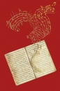 DK book with golden note lines