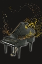 Double card piano and golden notes
