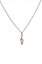 Pendant treble clef with chain, silver-plated