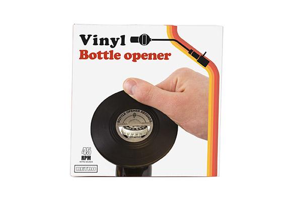 Vinyl bottle opener