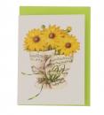 Mini double card sheet music with sunflowers