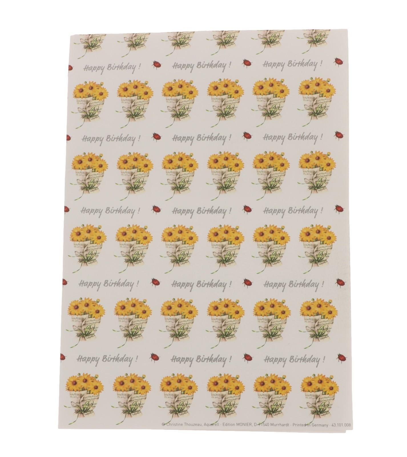 Wrapping paper Music sheet with sunflowers