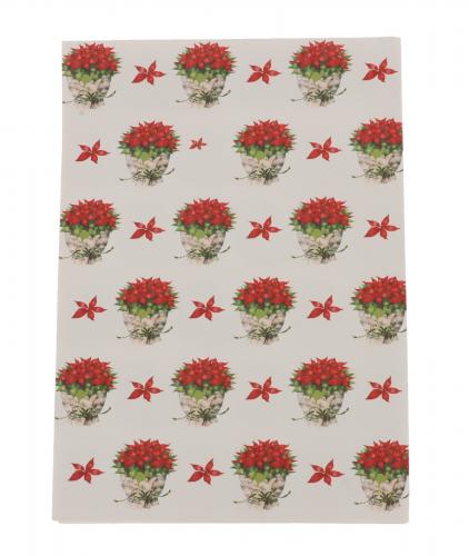 Wrapping paper sheet Music sheet with poinsettia