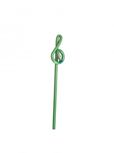 Shaped pencils treble clef with eraser - color: green