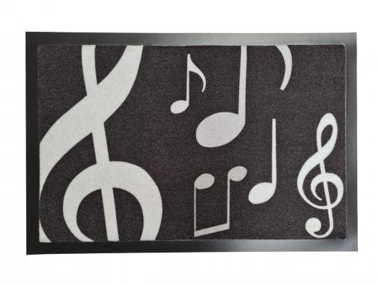 Doormat with high dirt and moisture absorption - instruments / design: musical symbols