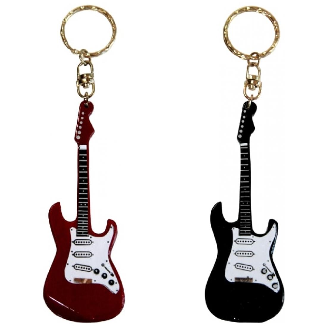 Fender-Keychain, electric guitar, red or black