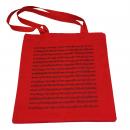 Tote bag with printed staves, long handles, different colors - color: red