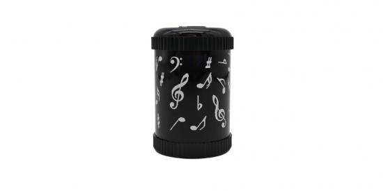 Pencil sharpener round tin mix of notes - color: black
