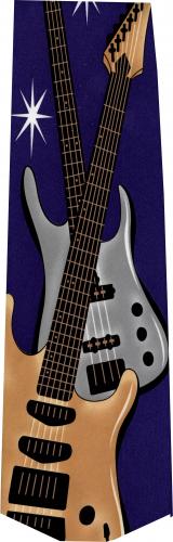 Polyester-Krawatte E-Gitarre dunkelblau