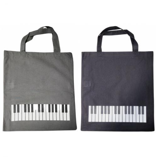Tote bag printed with keyboard in black or anthracite
