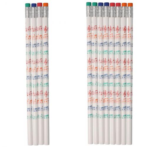 colored stave pencils with eraser