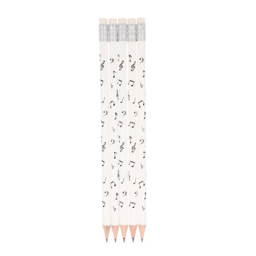 Note mix pencils with eraser in white or black - color: white