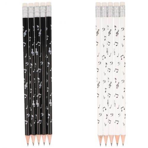 Note mix pencils with eraser in white or black