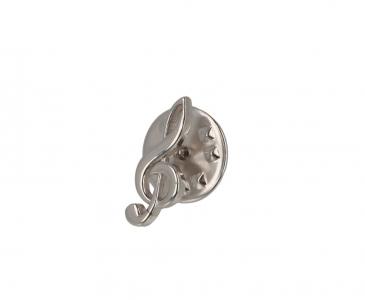 Pin, without box, treble clef - Material: silver plated