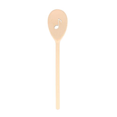 Wooden spoon pierced with eighth note, made of beech wood