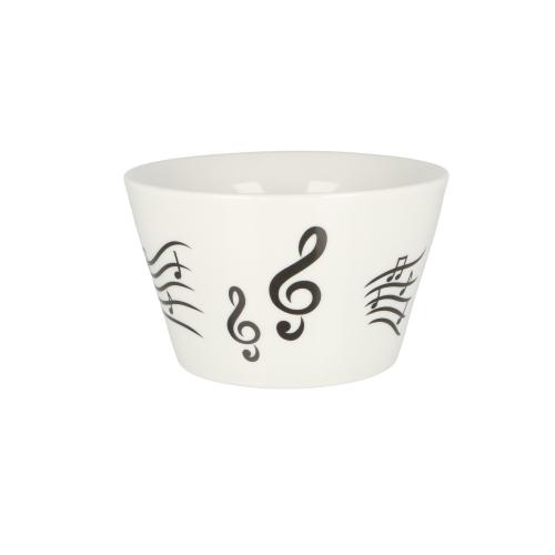 Cereal bowl with treble clef and stave design