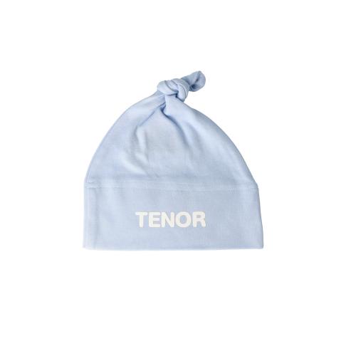 Baby-One Knot Hat, Mütze in blau, Design Tenor in weiß