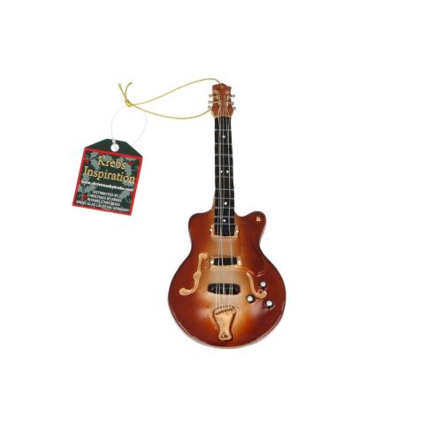 Glass ornament electric guitar, mouth-blown and hand-decorated