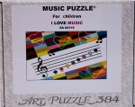 Puzzle with 384 pieces, different musical motifs