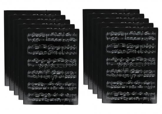10 x black folder with white staves
