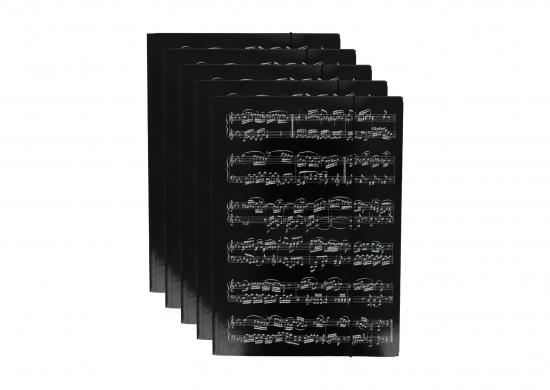 5 x black folder with white staves