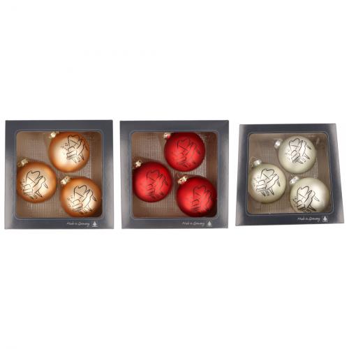 B-goods:Set of 3 Christmas baubles with piano print, various colors