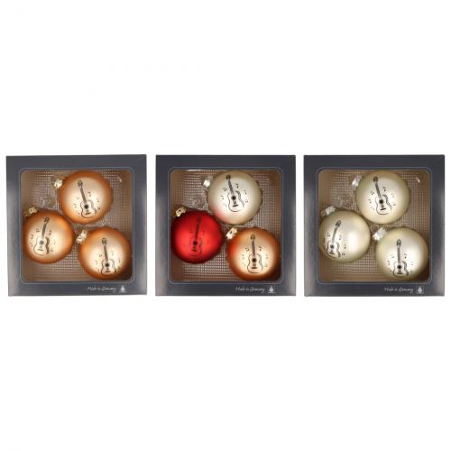 B-goods: Set of 3 Christmas baubles with concert guitar print