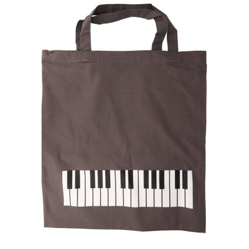 Tote bag printed with keyboard in black or anthracite- color: anthracite