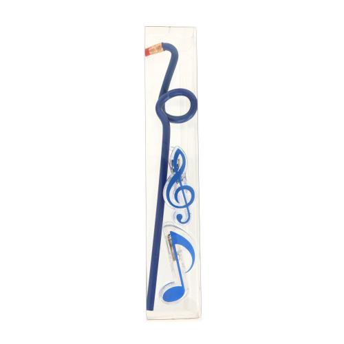 Set with eighth note pencil and clips in different colors - Color: blue