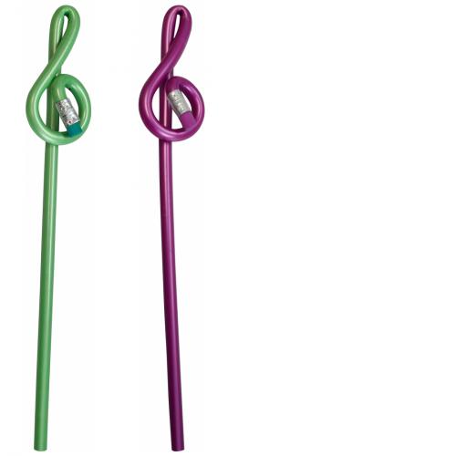 Shaped pencils treble clef with eraser