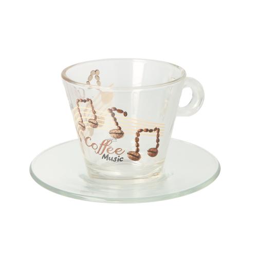 Cappuccino Glass  cup / plate Coffee Music